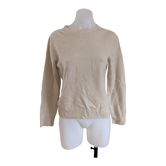 Tate Modern Womens Size Medium Crew Neck Sweater Beige Pullover Long Sleeves - Picture 1 of 12